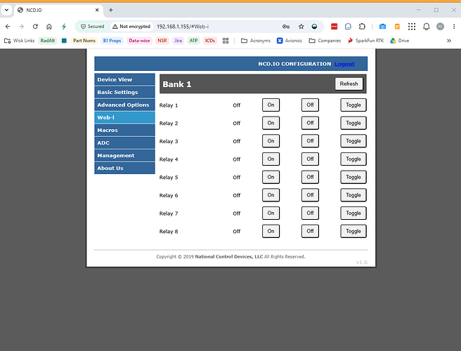 web interface